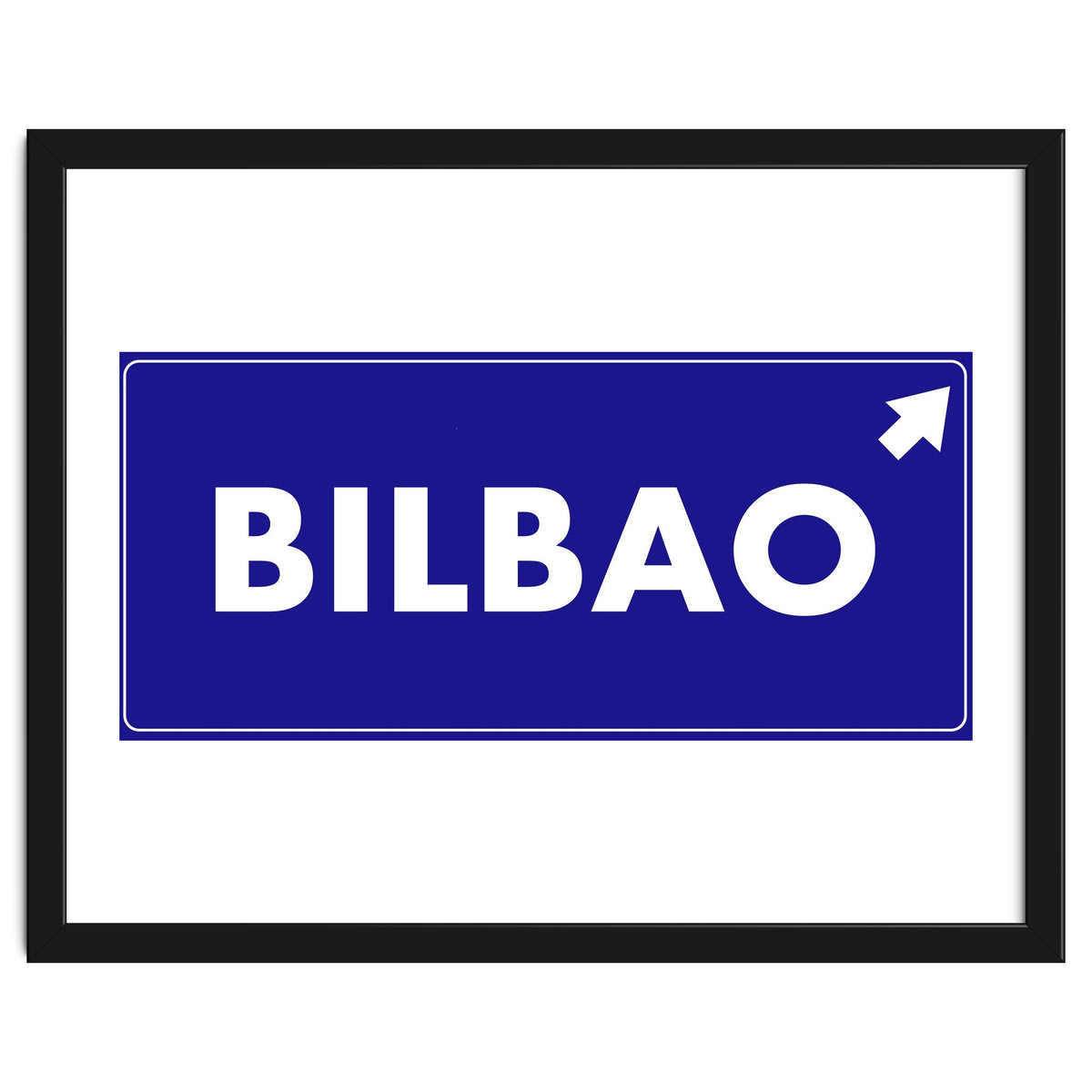 Let`s go to Bilbao, Spain! Blue road sign