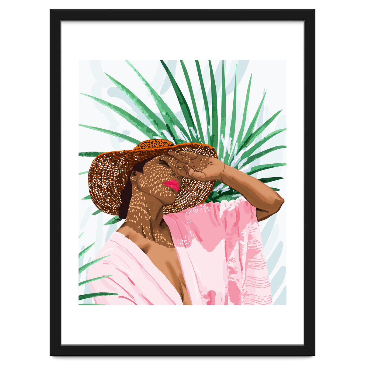 Sunshine in My Soul | Black Woman Tropical Travel | Modern Boho Palm Summer Vacation Fashion