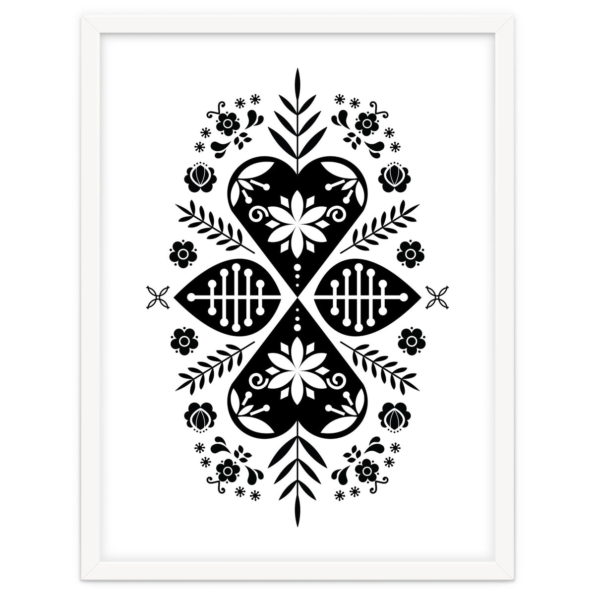 Scandinavian Folk Pattern Monochrome