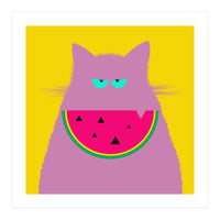 Watermelon Lilac Cat  (Print Only)