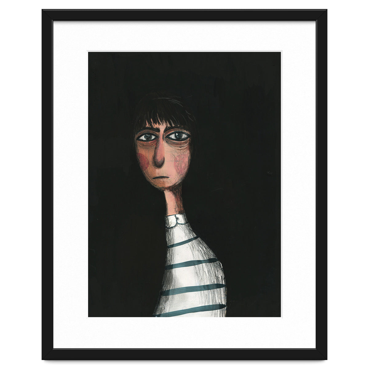 Seated Woman In Stripes