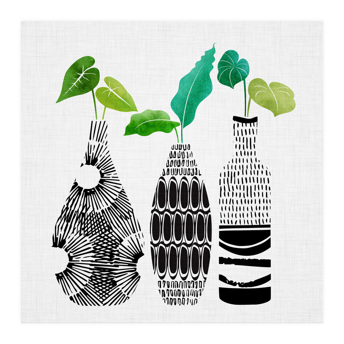 Triple Tribal Vases (Print Only)
