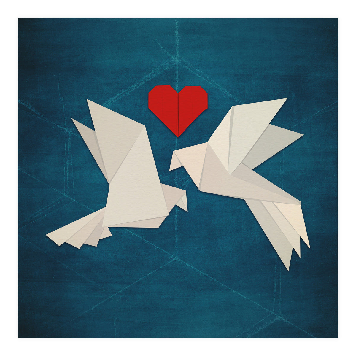 Origami love birds (Print Only)