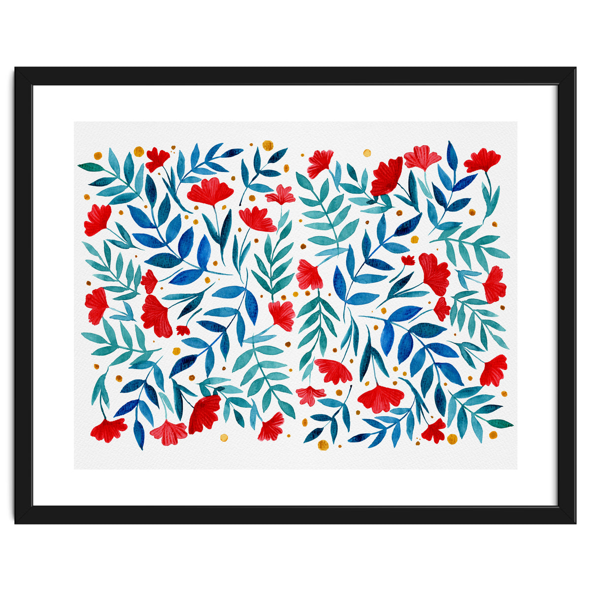 Magical garden - red and turquoise