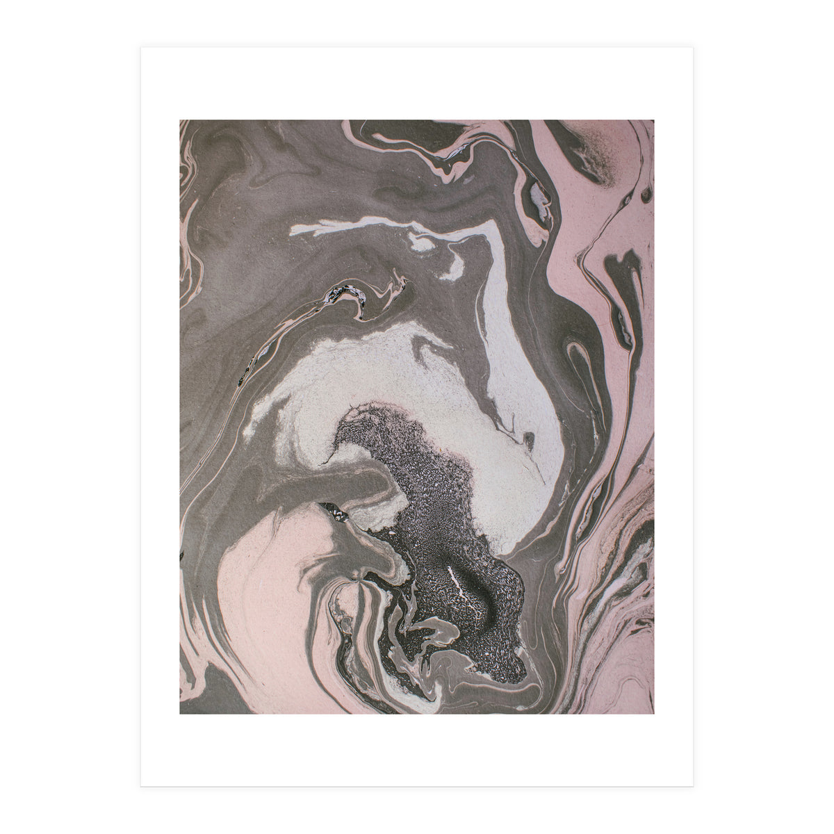 Pink and gray marbled paper  (Print Only)