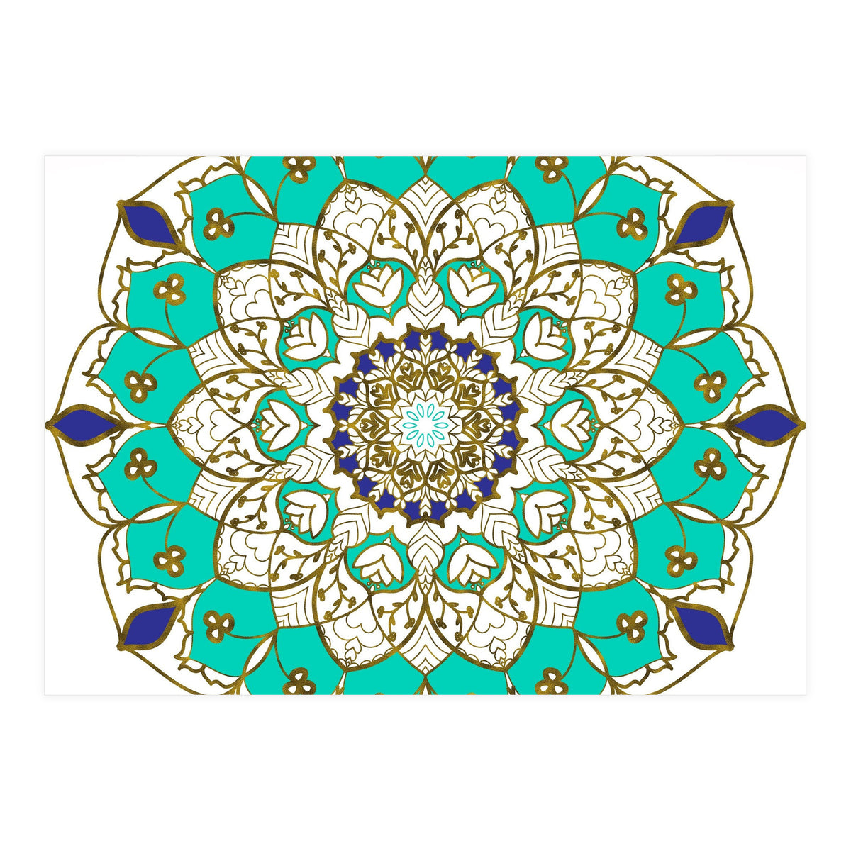 Blue and Gold Mandala (Print Only)