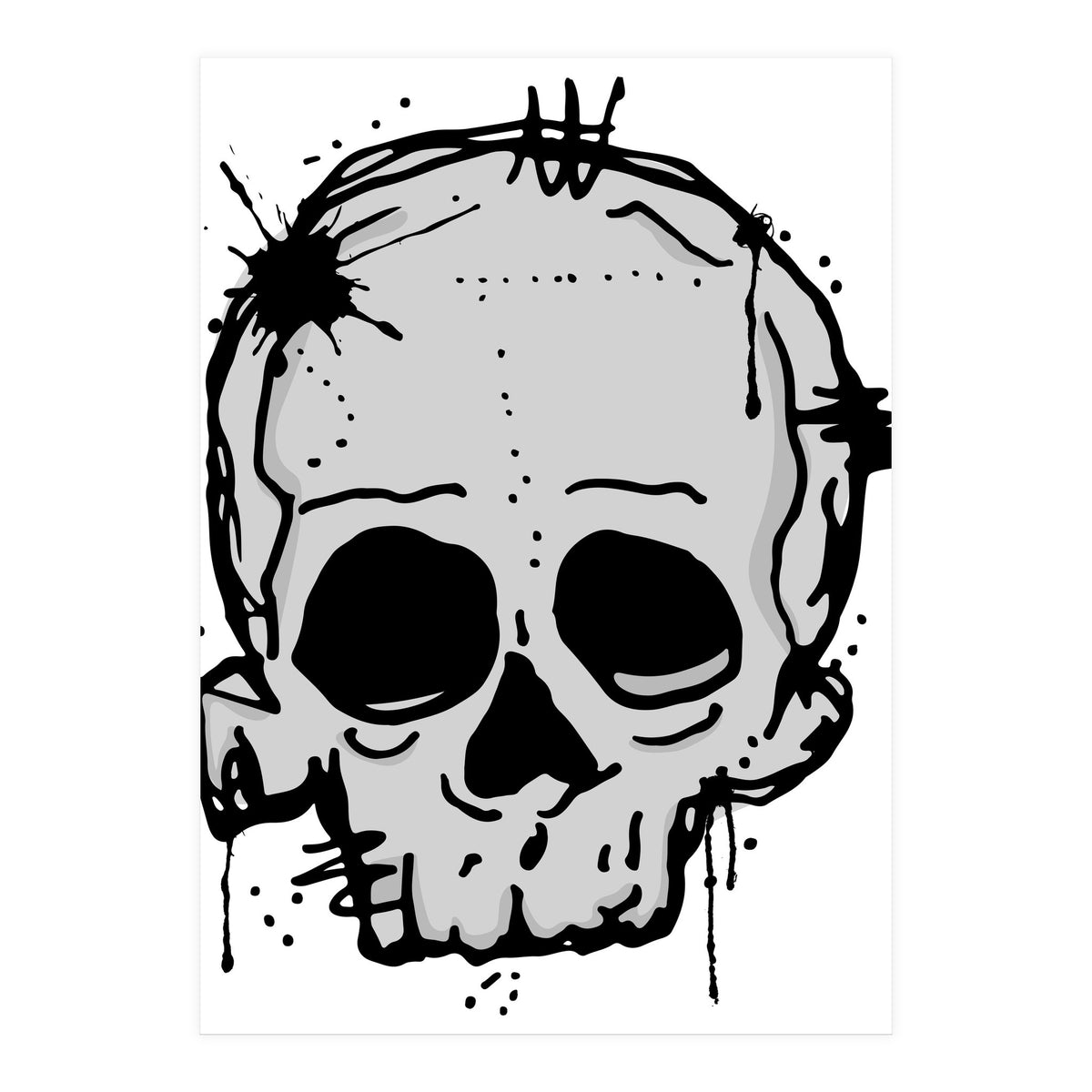 Skull scribble sketch (Print Only)