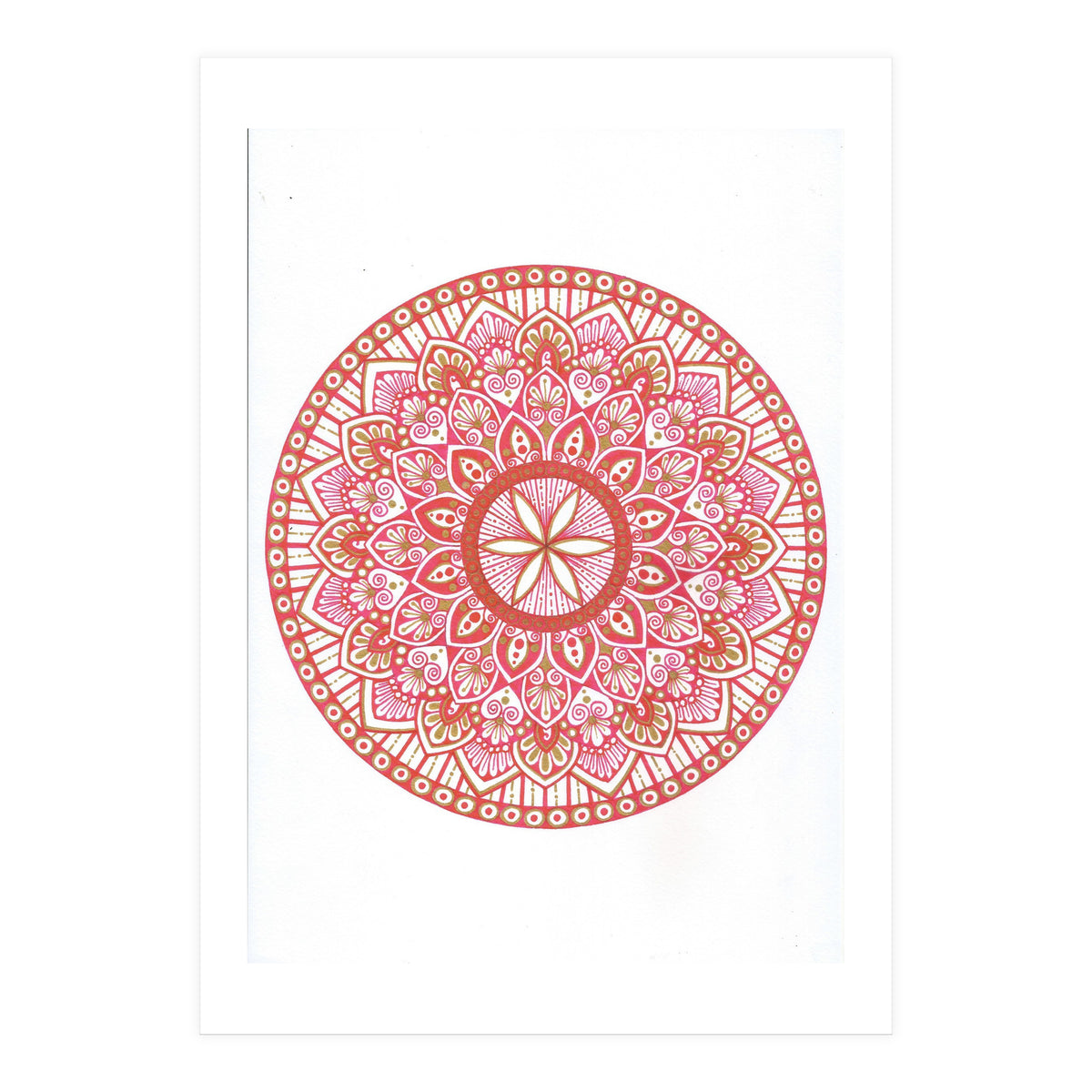 Red & Gold Mandala (Print Only)