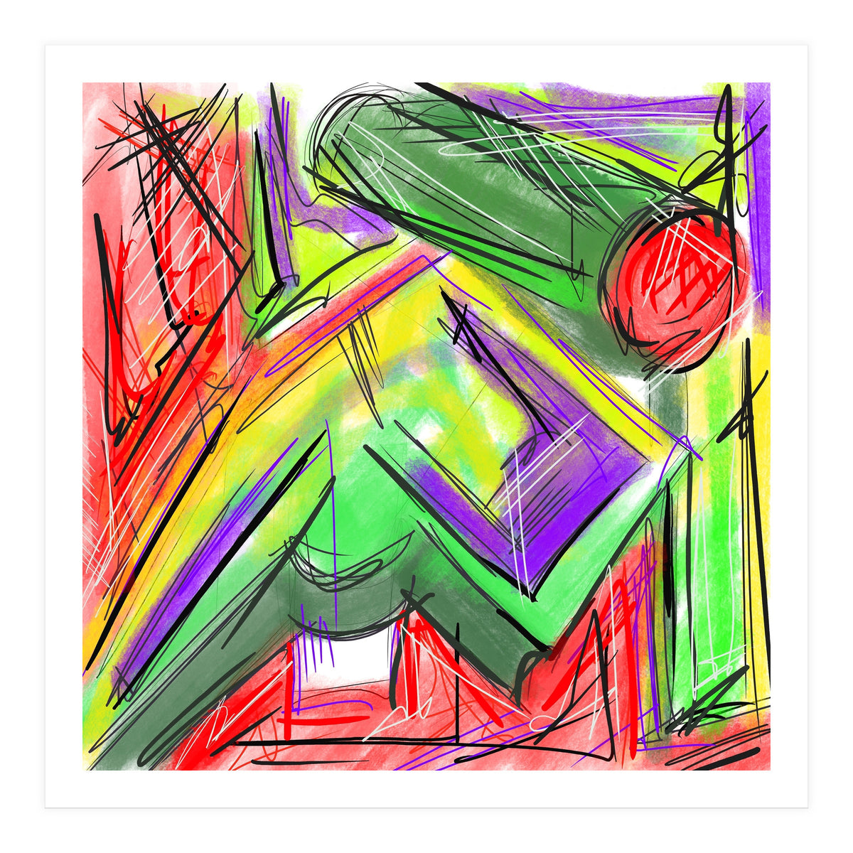 colored shapes in perspective (Print Only)