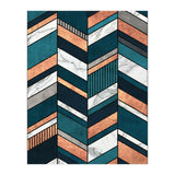 Abstract Chevron Pattern - Copper, Marble, and Blue Concrete (Print Only) thumbnail