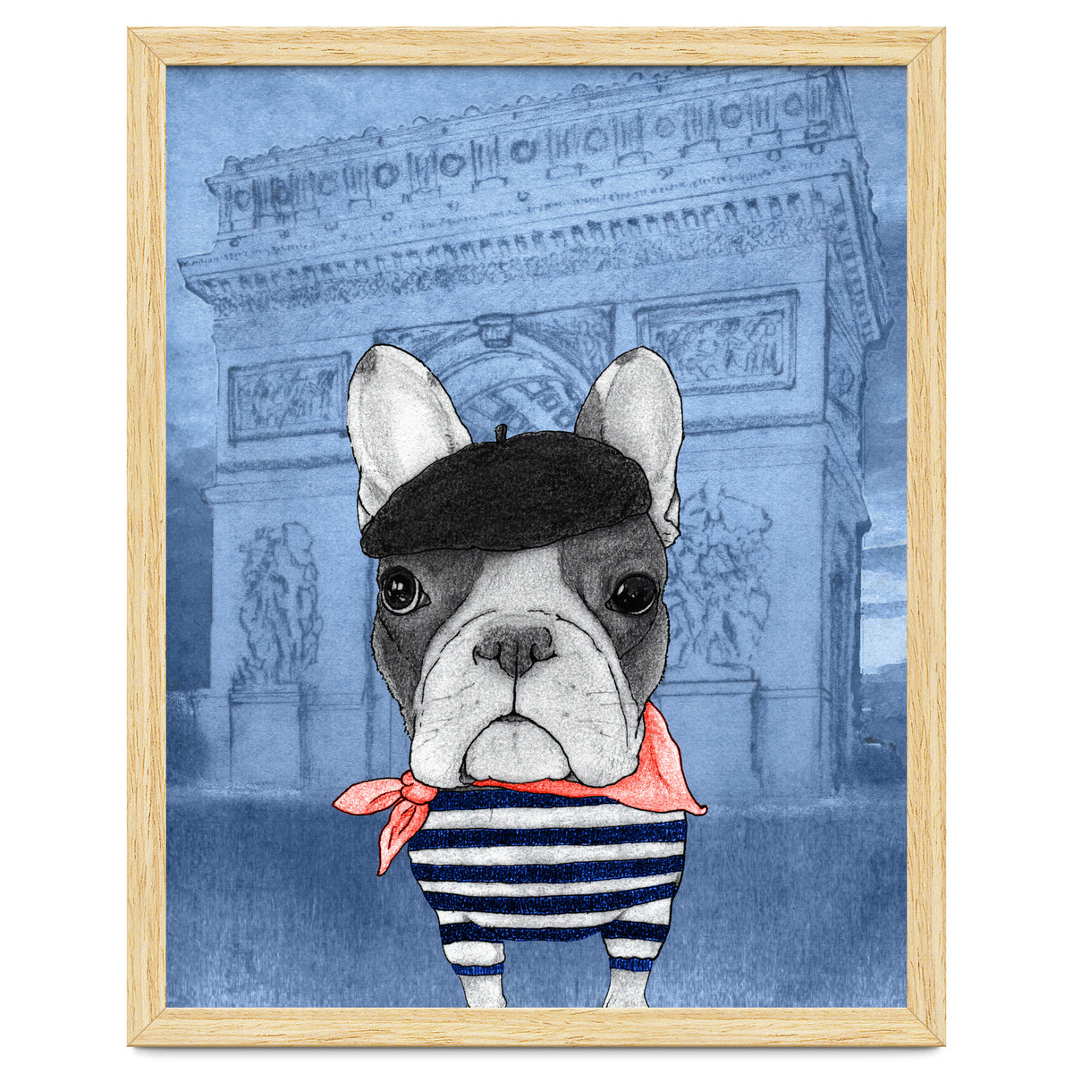 French Bulldog With Arc De Triomphe