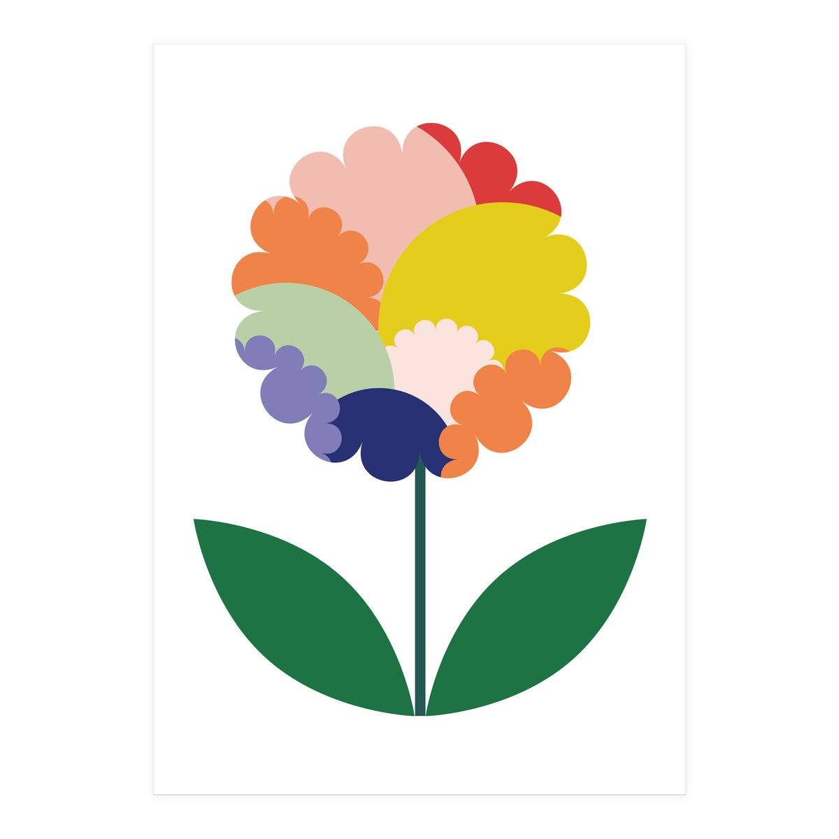 happy colorful flower (Print Only)