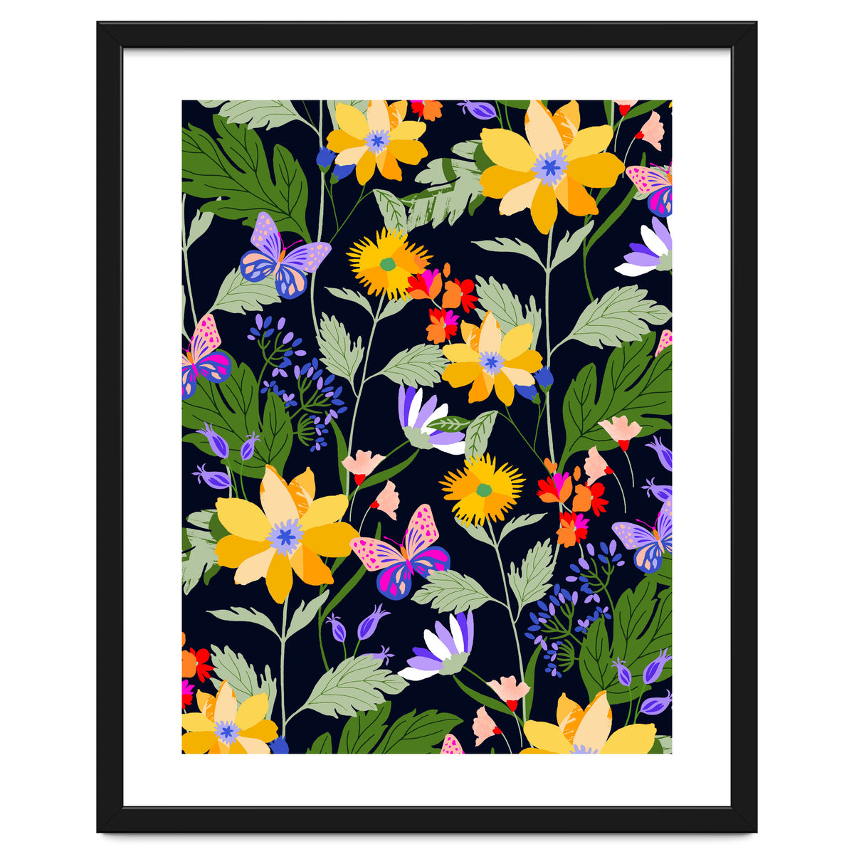 Flowers and butterflies