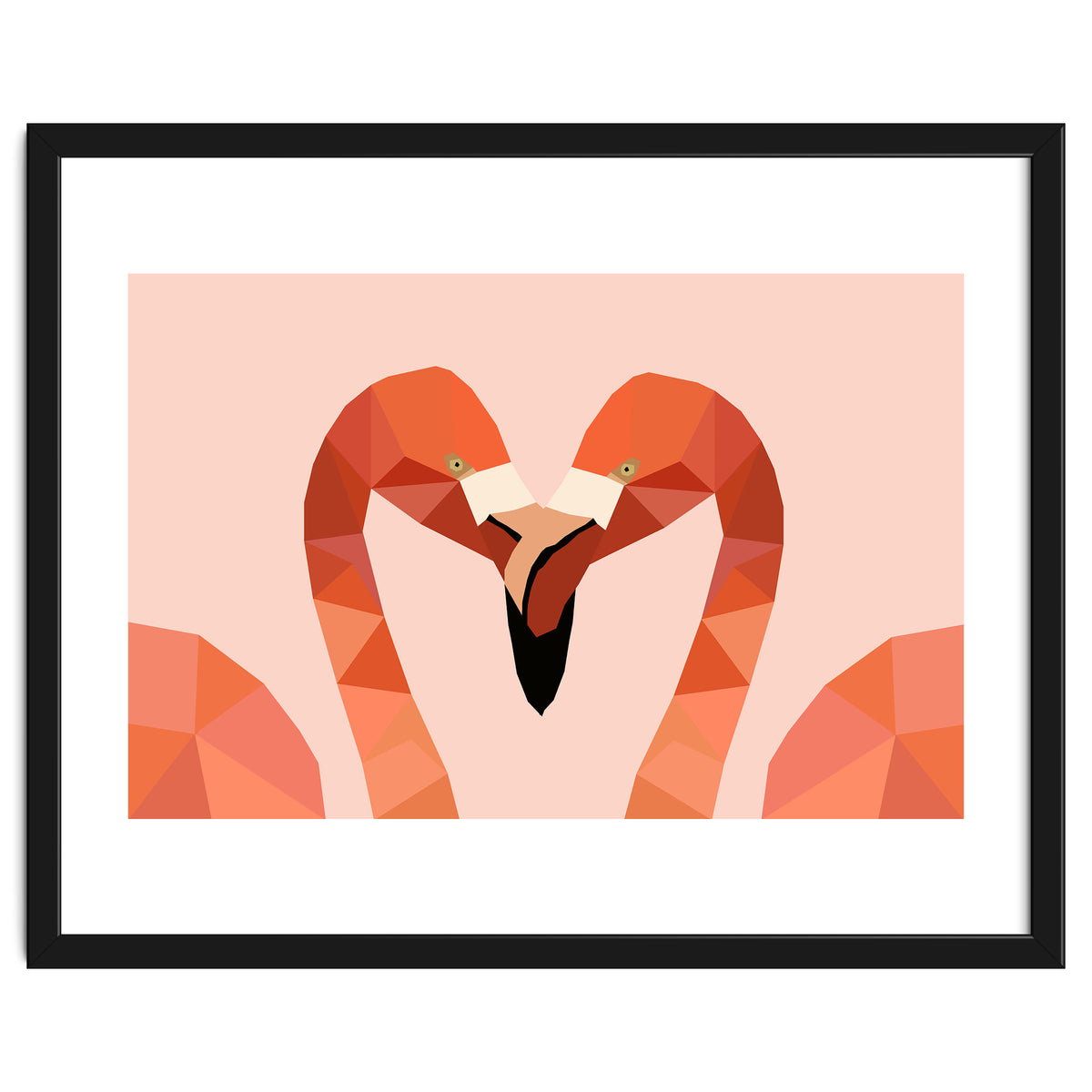 Flamingo Bird Low Poly Art