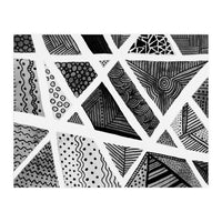 Geometric doodle pattern in black and white (Print Only)
