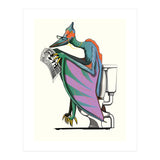 Dinosaur Pterodactyl on the Toilet, Funny Bathroom Humour (Print Only) thumbnail
