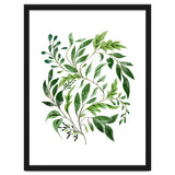 Botanical Abundance, Fresh Green Nature Watercolor Painting, Vibrant Leaves Minimal Illustration thumbnail