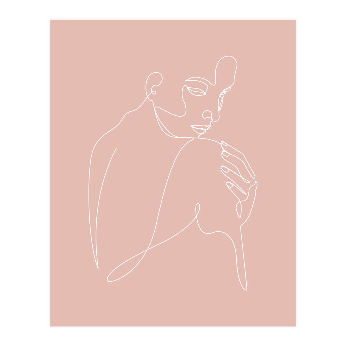 Sleep woman line pink (Print Only)