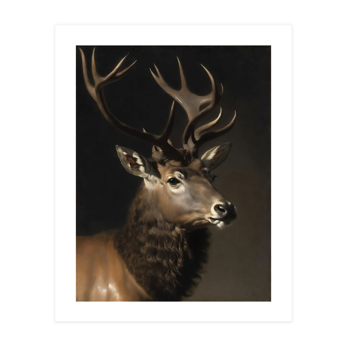 Stag Classical Oil Painting (Print Only)