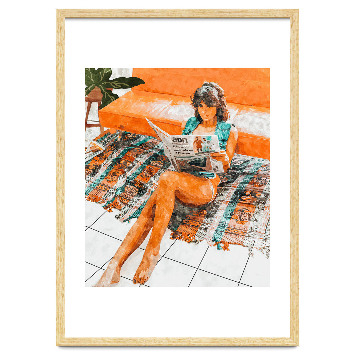 The Gossip Column | Modern Bohemian Woman Hippie Décor | Staycation Fashion Painting