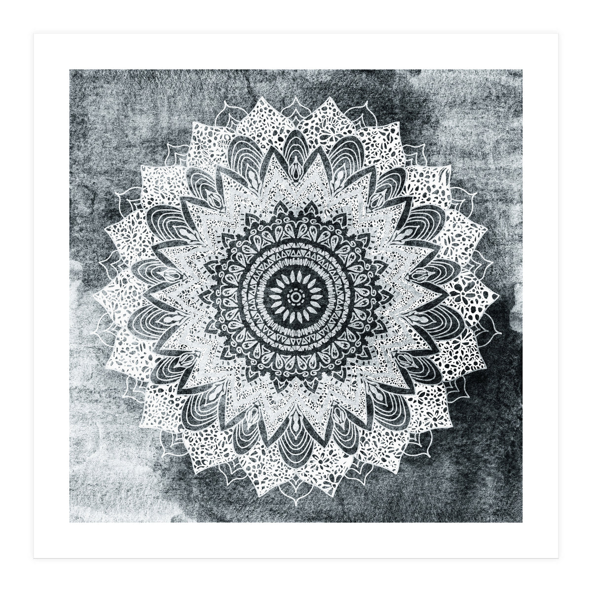 Bohochic Mandala In Gray (Print Only)
