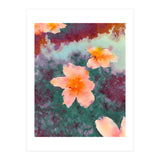 Floating In Love, Watercolor Lotus Pond Botanical Lake, Forest Jungle Floral Painting (Print Only) thumbnail