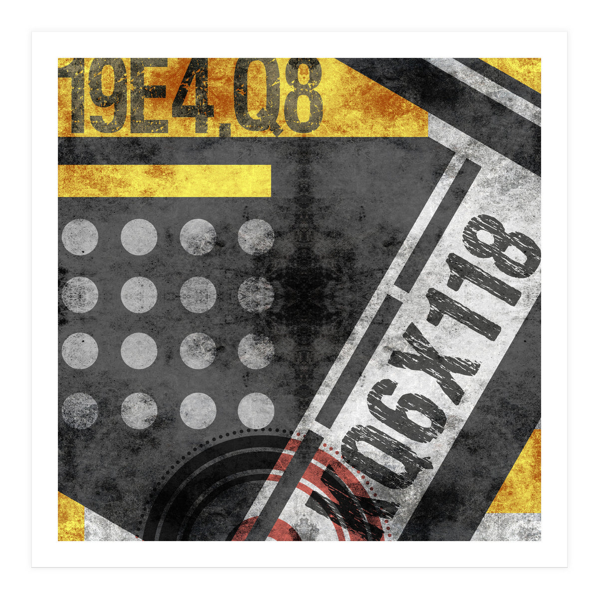 Abstract Industrial Black And Yellow (Print Only)