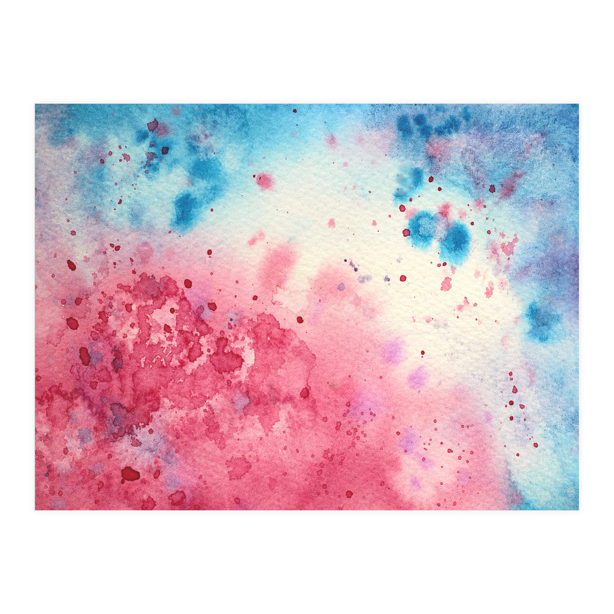 When pink meets blue || abstract watercolor (Print Only)