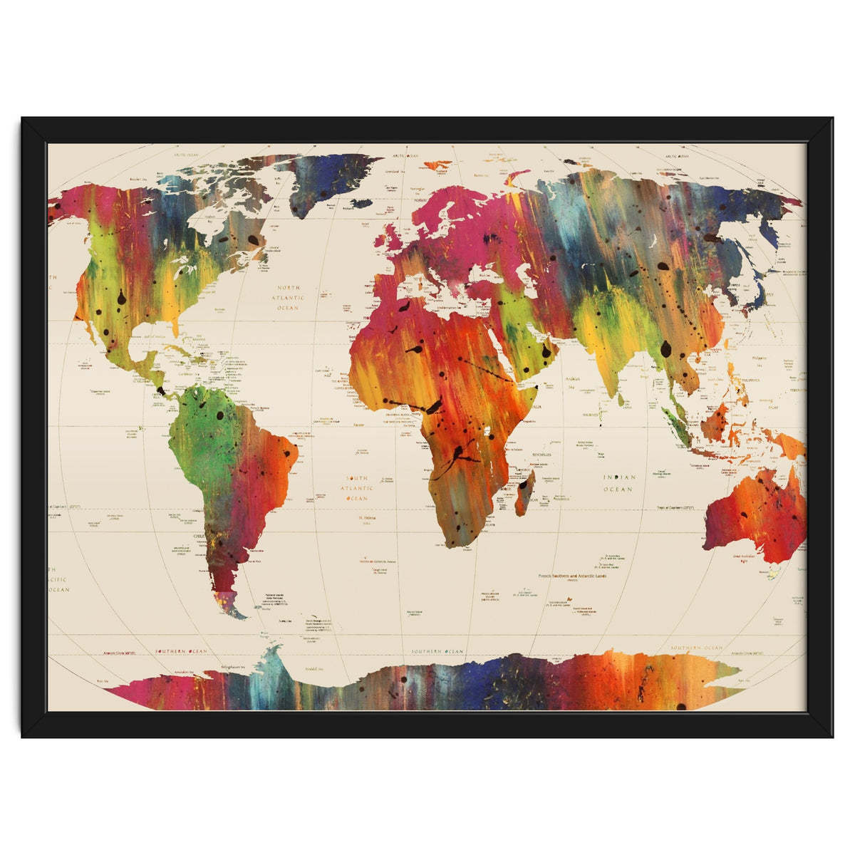 ALLOVER THE WORLD-Painted map