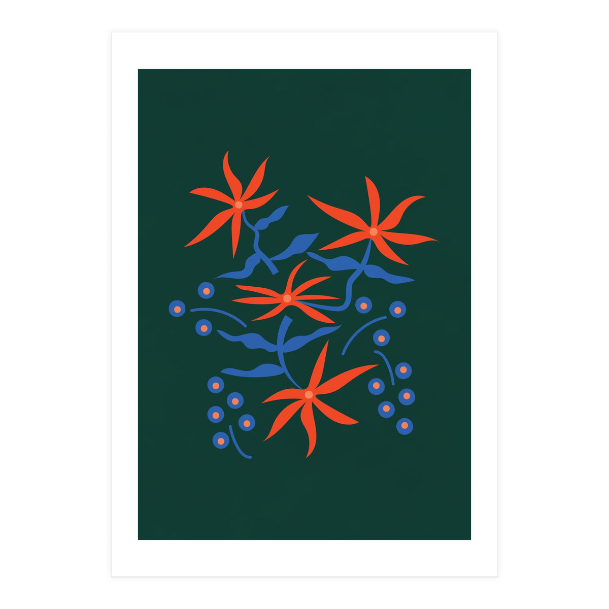 Abstract Retro Botanical Art (Print Only)