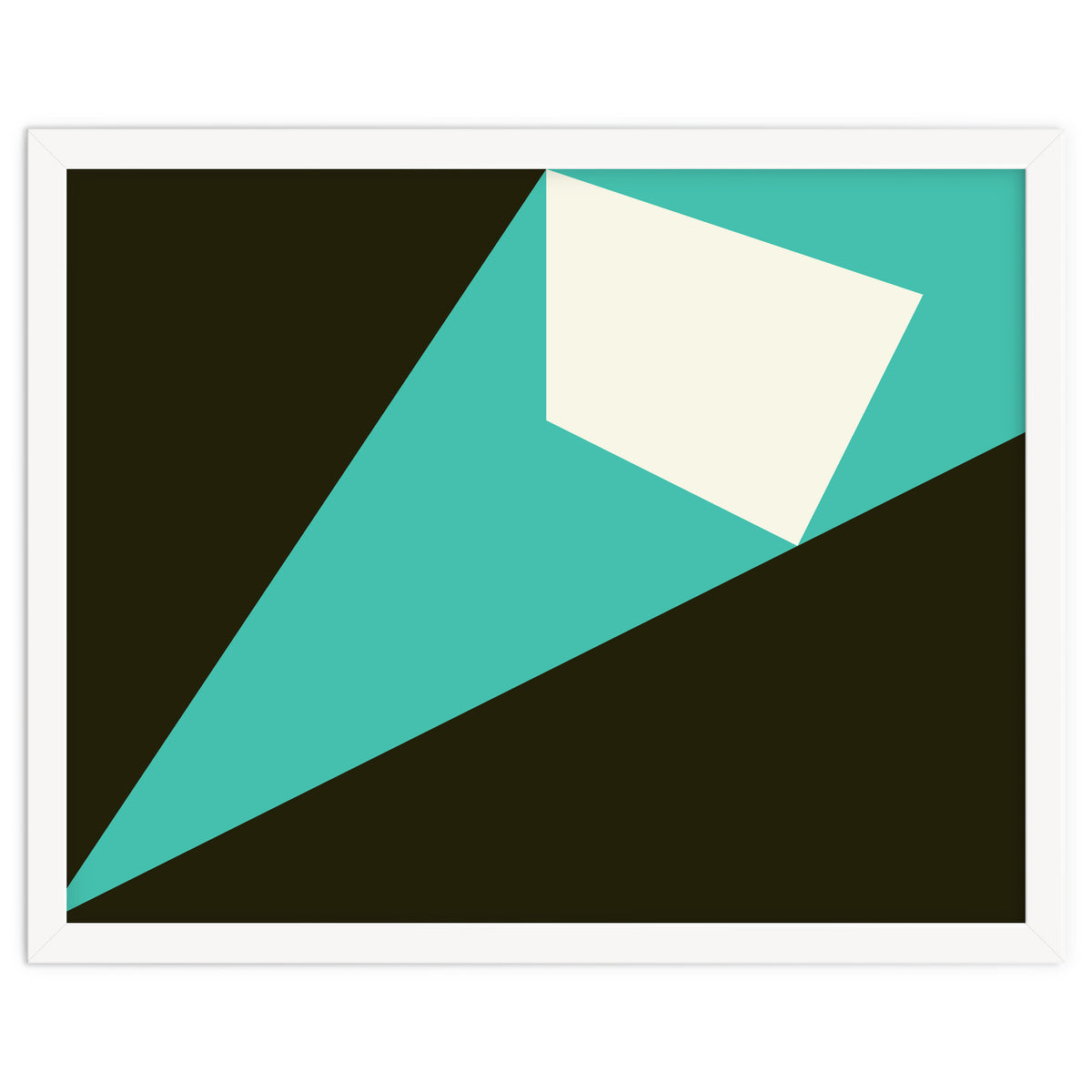 Geometric Shapes No. 72 - turquoise, white & black