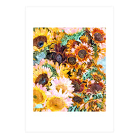 Summer Sunflowers, Modern Bohemian Urban Jungle Paint (Print Only)