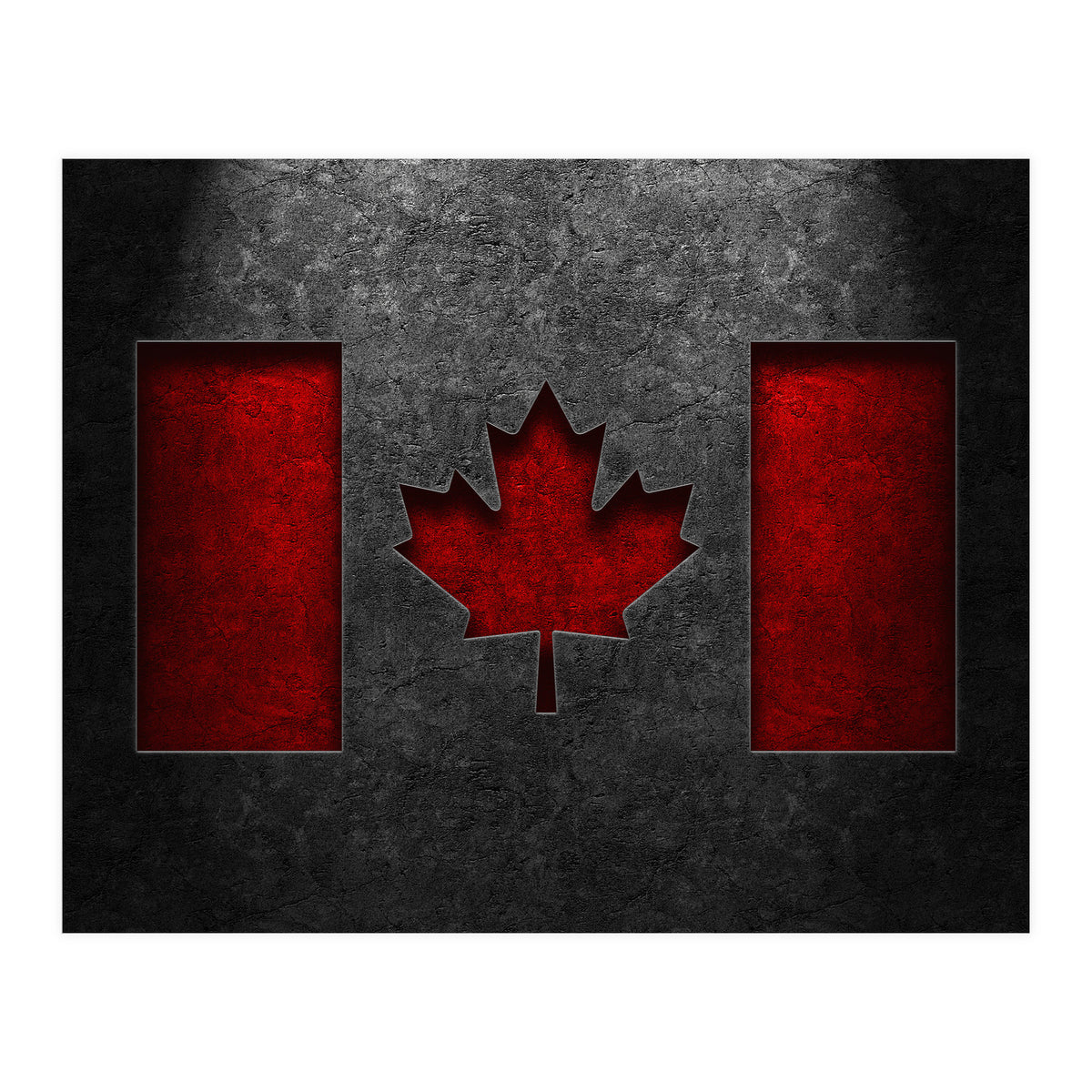 Canadian Flag Stone Texture (Print Only)