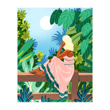 Forest Moon, Bohemian Woman Jungle Nature Tropical Colorful Travel Fashion Illustration (Print Only) thumbnail
