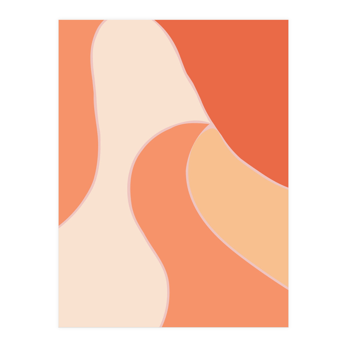 Colorful Orange Tones  Retro Waves (Print Only)