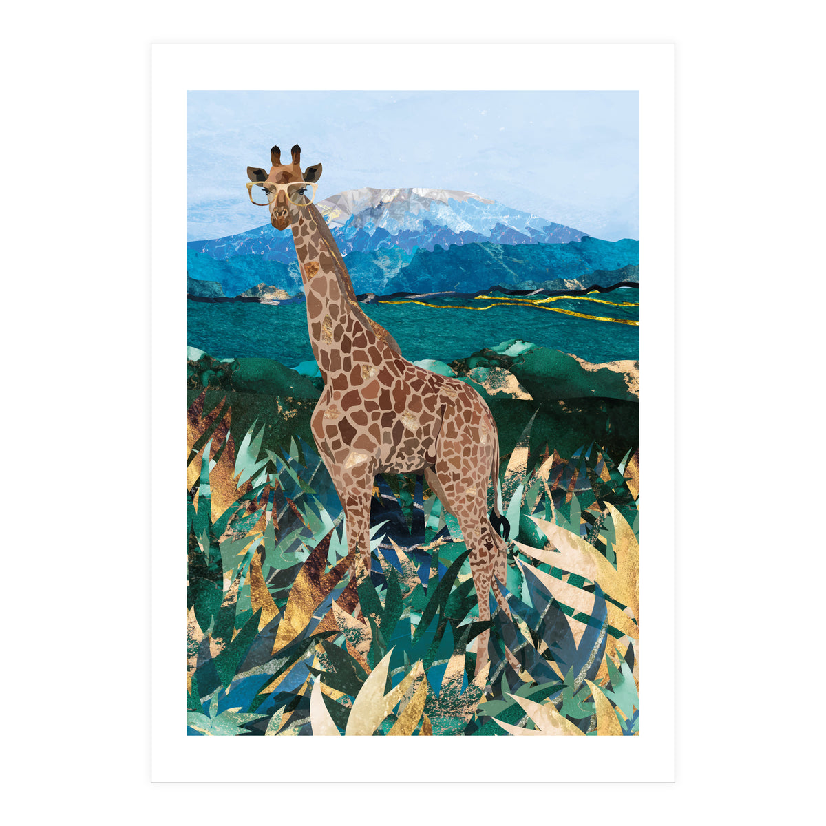Giraffe in the tropical savanna (Print Only)