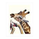 Giraffe Brushing Teeth, Funny Bathroom Humour (Print Only) thumbnail
