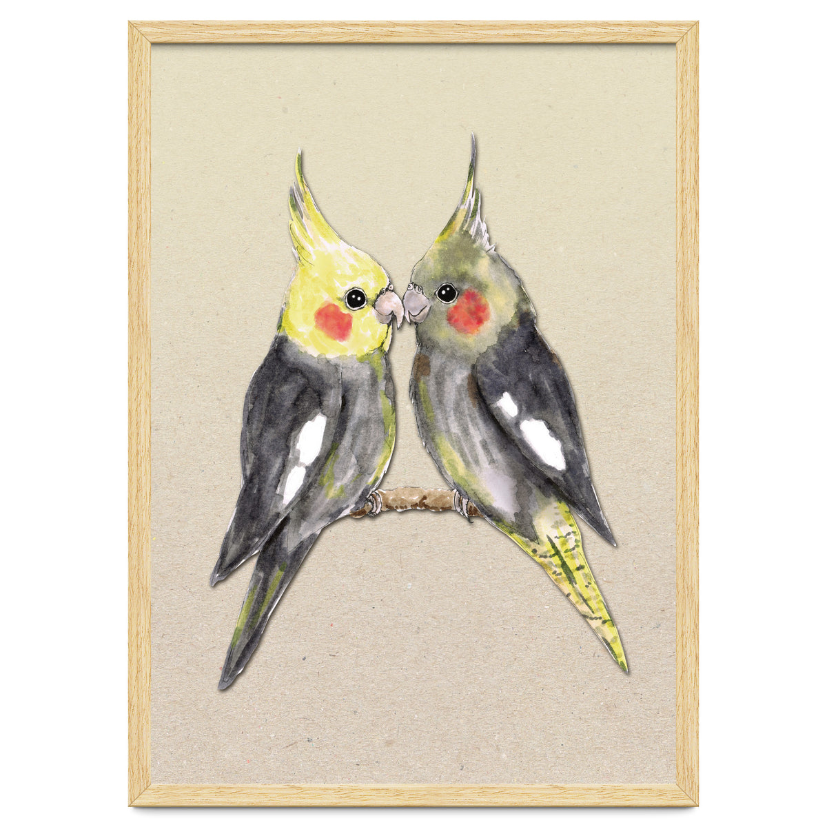 Two cute cockatiels