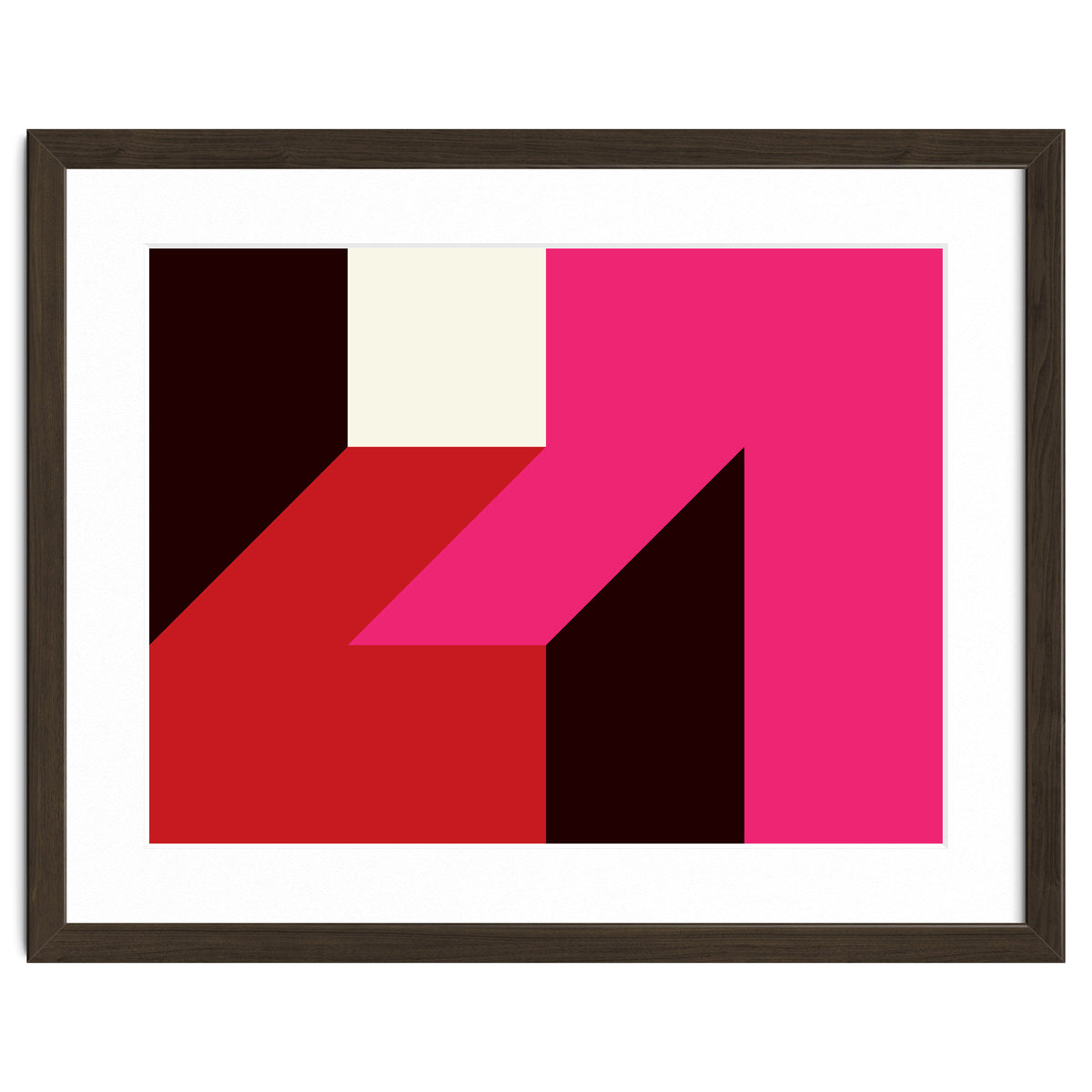 Geometric Shapes No. 62 - red, magenta & black