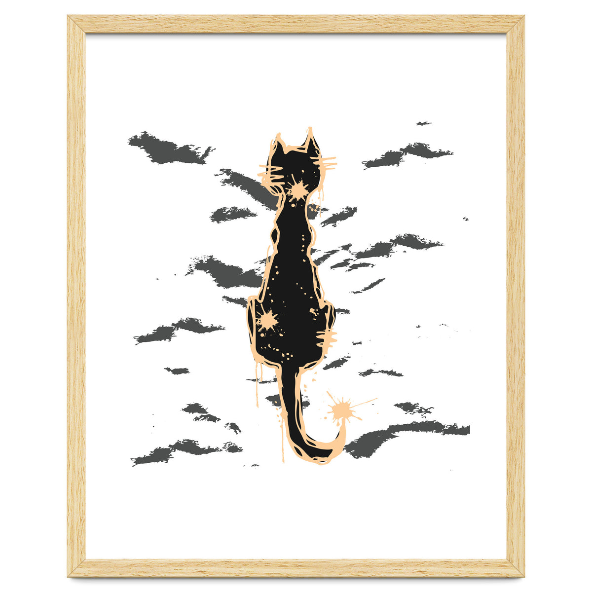 Black cat scribble sketch