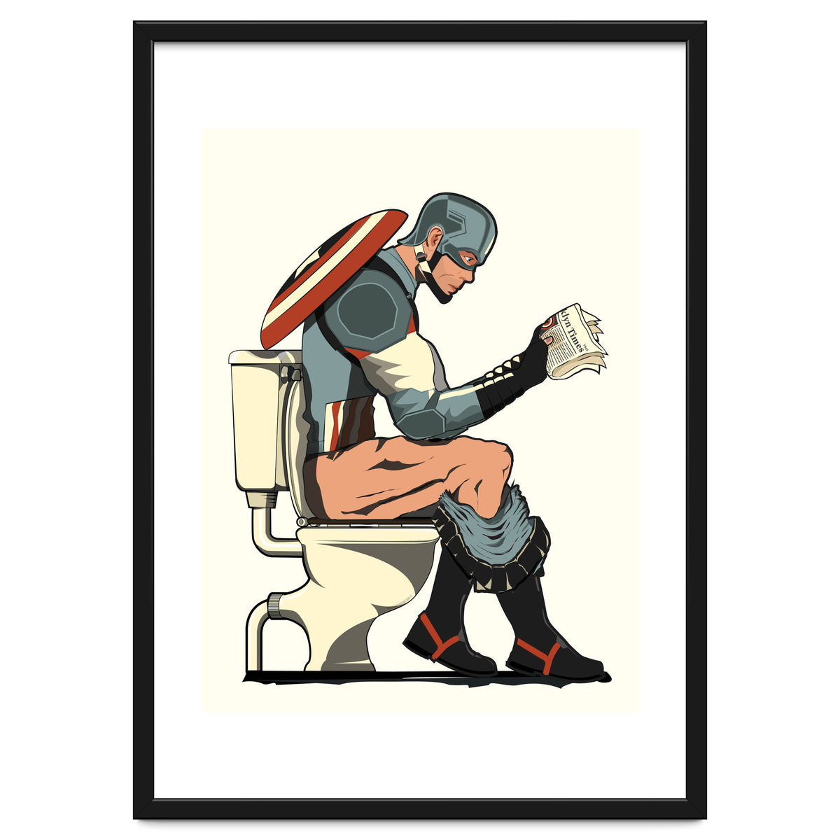 Captain America on the Toilet, funny bathroom humour