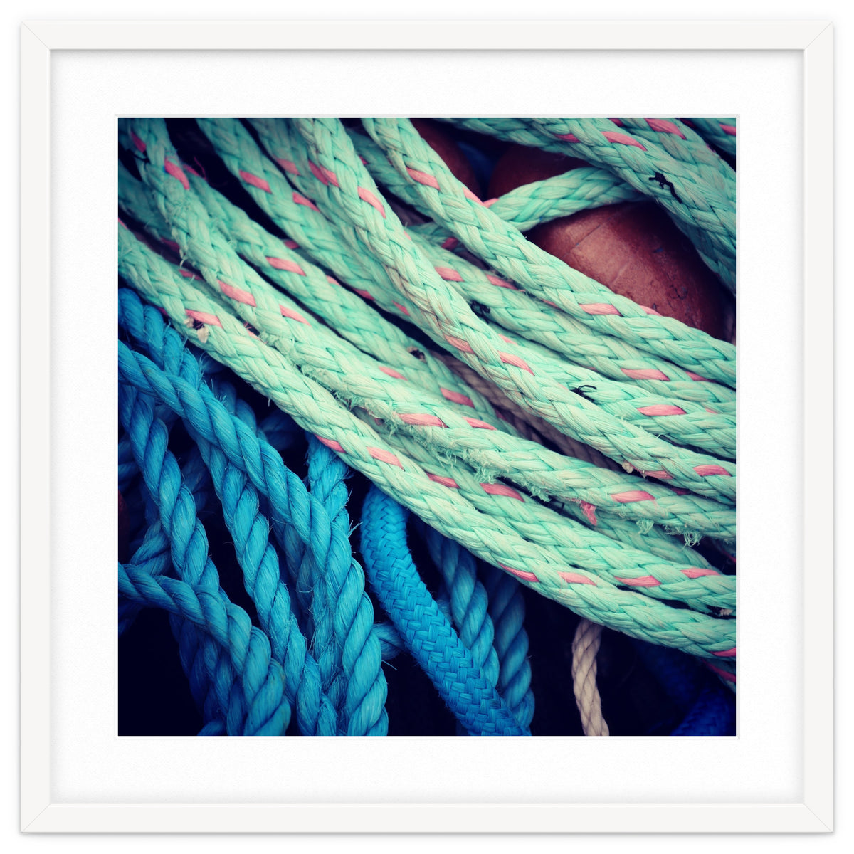 fishing ropes: blue and green