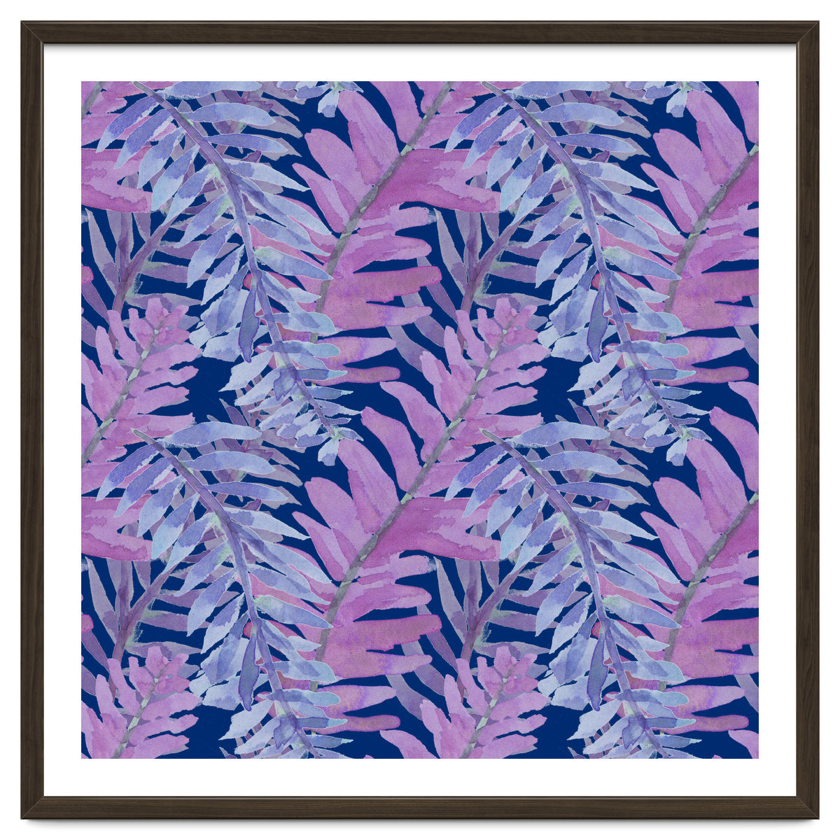 Woodland Ferns in Blue