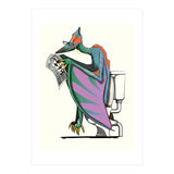 Dinosaur Pterodactyl on the Toilet, Funny Bathroom Humour (Print Only) thumbnail