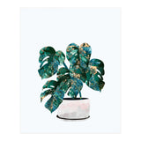 Swiss Cheese Monstera Plant Gold and Green (Print Only) thumbnail