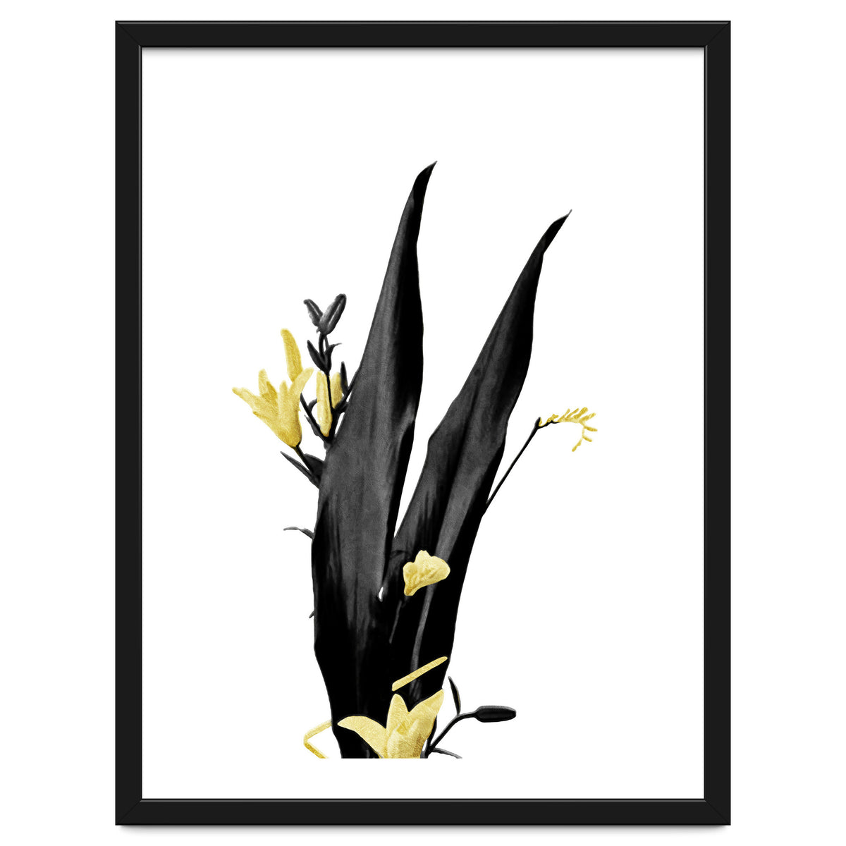 Flower Minimal Black And Gold 03