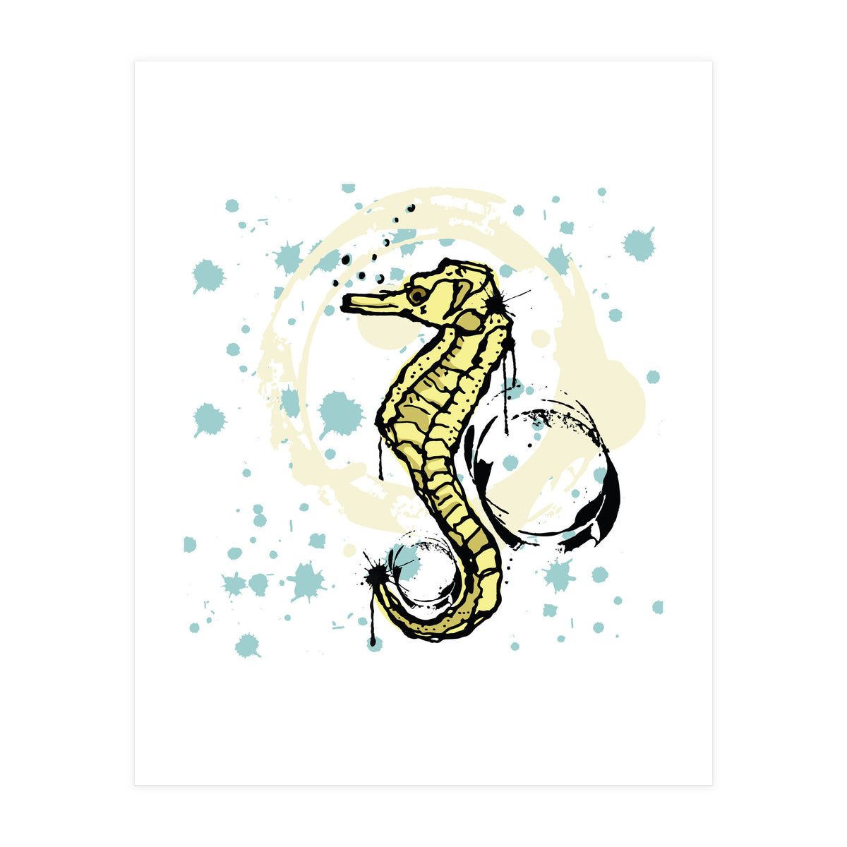 Sea Horse Scribble sketch (Print Only)