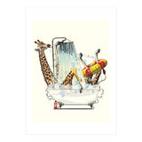 Giraffe in the Bath, Funny Bathroom Humour (Print Only) thumbnail