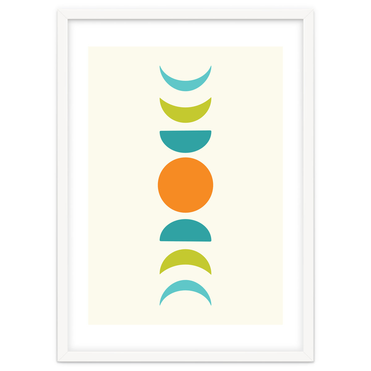 Abstract Moons Teal and Orange