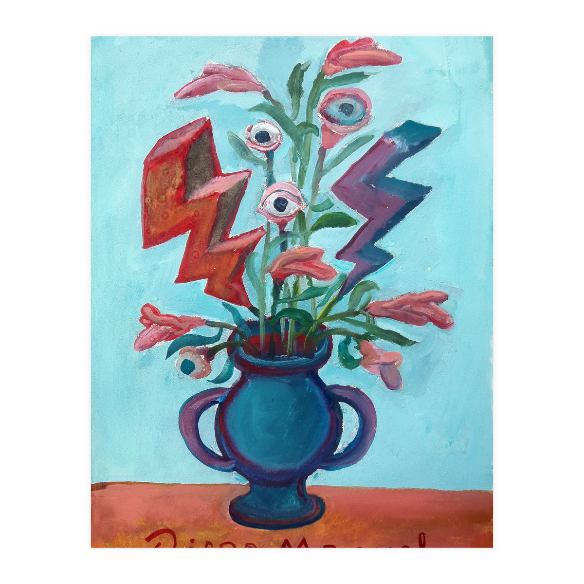 Florero Con Dos Rayos (Print Only)